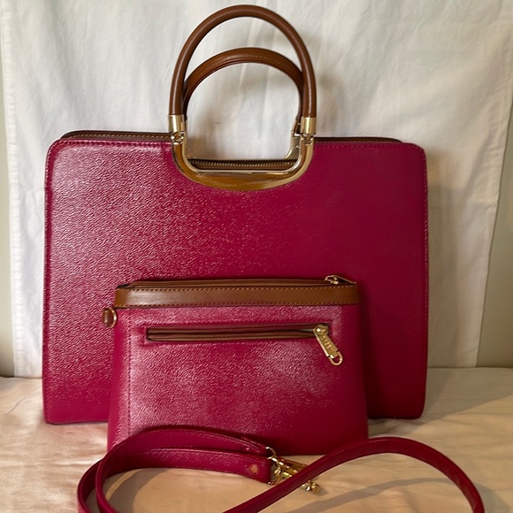 🩷 NWOT Dasein Custom Pink Bag Magenta Handbag Vegan | Color of the Year! - Picture 1 of 10